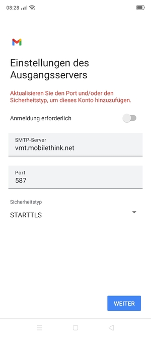 Wählen Sie Sicherheitstyp