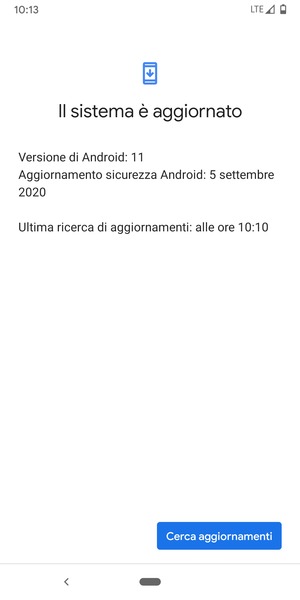 Se il tuo telefono è aggiornato, vedrai la seguente schermata