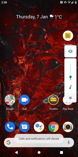 Select Vibrate to change to silent mode