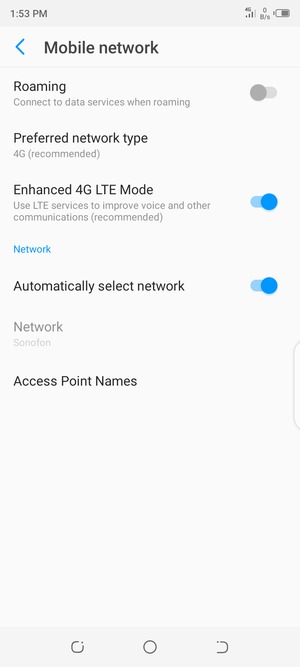 To change network if network problems occur,  turn off Automatically select network