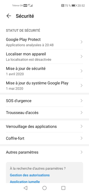 Faites défiler et sélectionnez Autre paramètres
