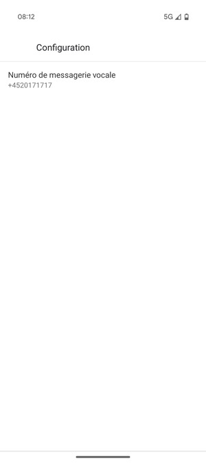 Sélectionnez Numéro de messagerie vocale