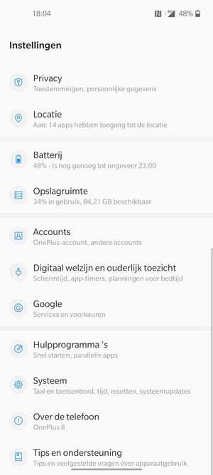 Scroll naar en selecteer Systeem