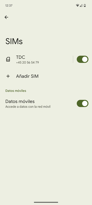 Seleccione Añadir SIM