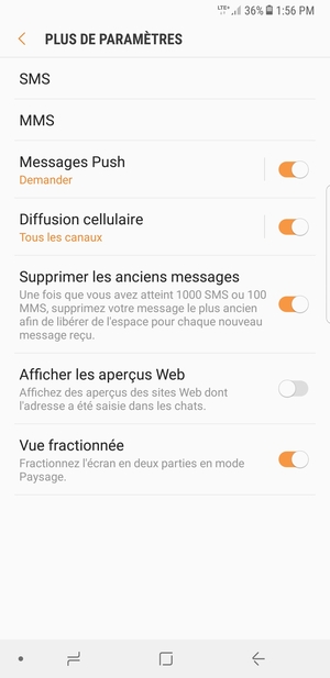 Sélectionnez SMS