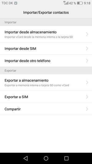 Seleccione Importar desde  SIM
