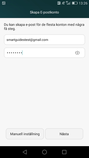 Ange din Gmail- eller Hotmail-adress och lösenord. Välj Nästa