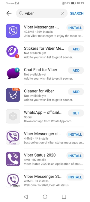 Select the app