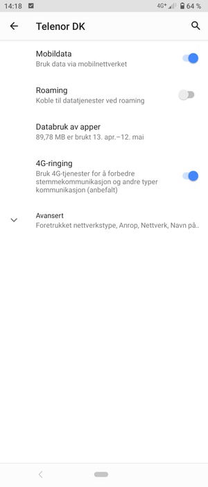 Velg Avansert