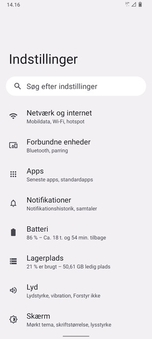 Vælg Netværk og internet