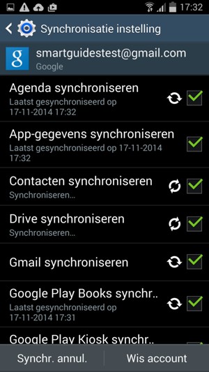 Uw gegevens worden gesynchroniseerd
