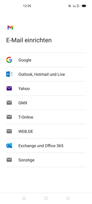 Wählen Sie Google