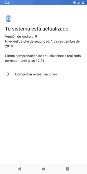 Si su teléfono está actualizado, verá la siguiente pantalla