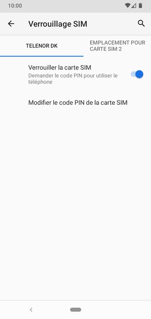 Sélectionnez Public puis Modifier le code PIN de la carte SIM