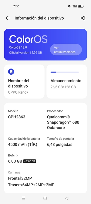 Seleccione ColorOS