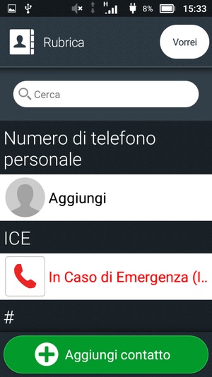Seleziona Vorrei