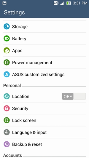 Scroll to and select Lock screen