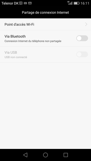 Sélectionnez Point d'accès Wi-Fi