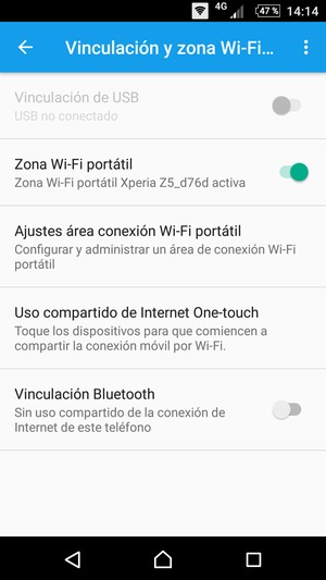 El teléfono ha sido configurado para su uso como módem