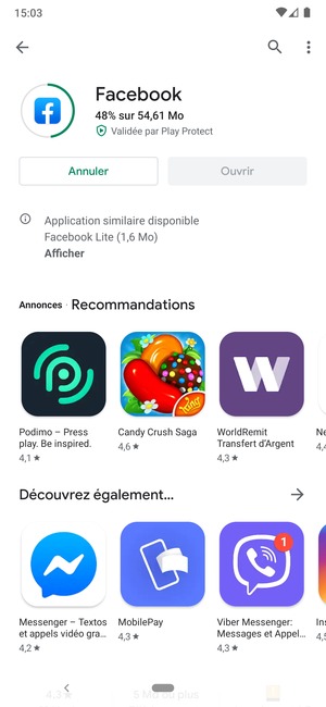 Veuillez attendre la fin de la procédure d'installation