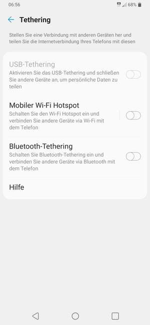 Wählen Sie Mobiler Wi-Fi Hotspot