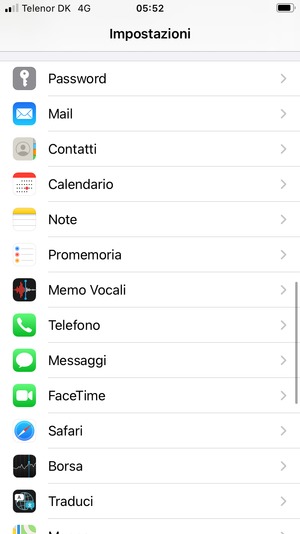 Scorri e seleziona Mail