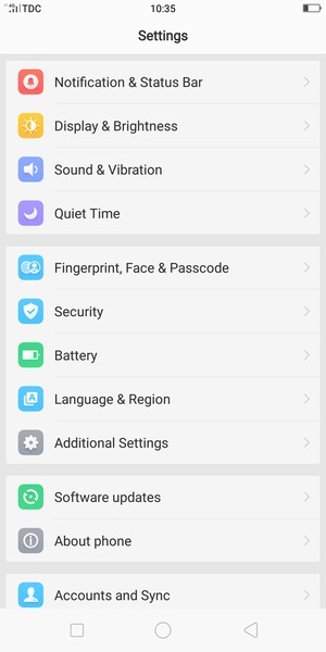 Scroll to and select Additional Settings