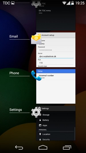 Swipe apps to the right to close them
