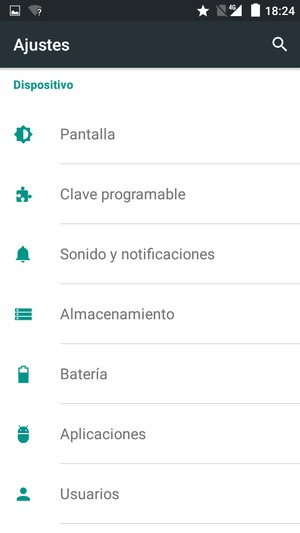 Desplácese y seleccione Batería