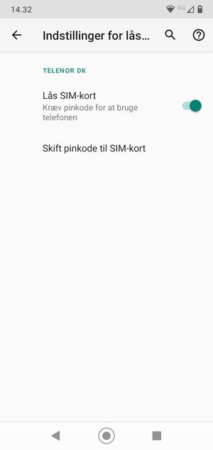 Vælg Skift pinkode til SIM-kort