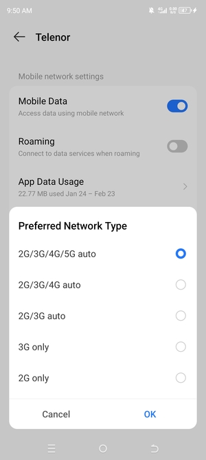 Select your preferred option and select OK