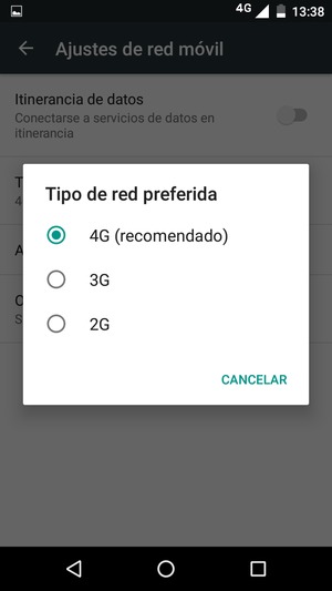 Seleccione la opción deseada
