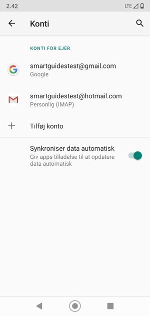 Vælg din Google konto