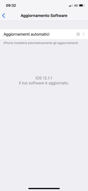 Se il tuo iPhone è aggiornato, vedrai la schermata seguente.