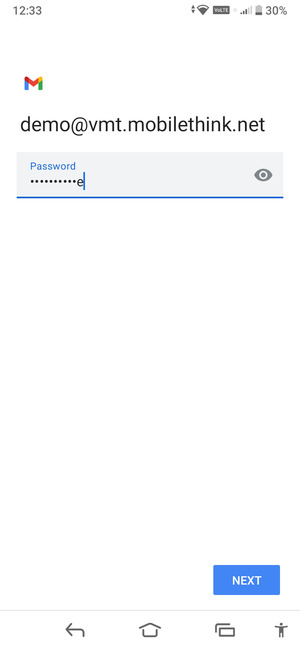 Enter your password and select NEXT