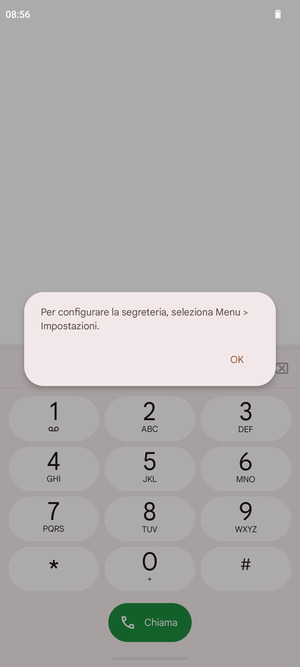 Se la segreteria telefonica non è configurata, seleziona OK