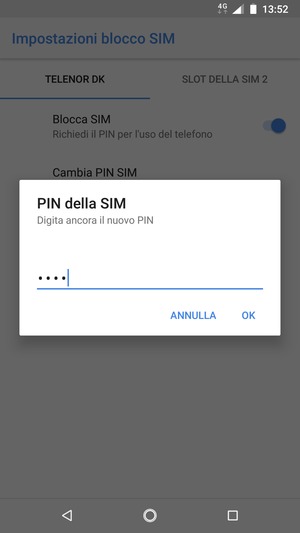 Conferma il nuovo PIN della SIM e seleziona OK