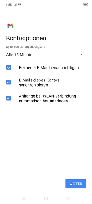 Wählen Sie WEITER