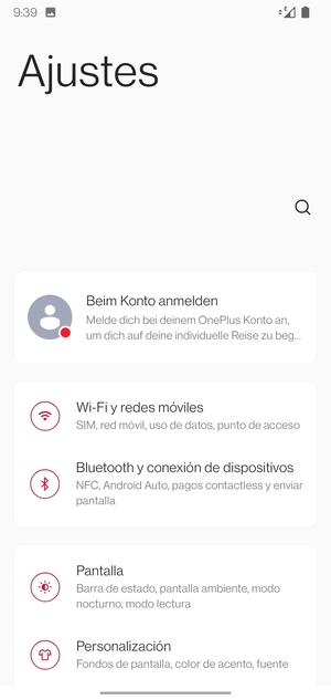 Seleccione Wi-Fi y redes móviles