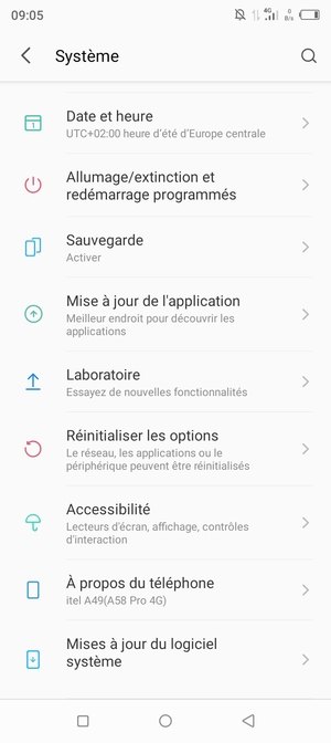 Faites défiler et sélectionnez Mises à jour du logiciel système
