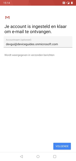 Geef uw account een naam en selecteer VOLGENDE