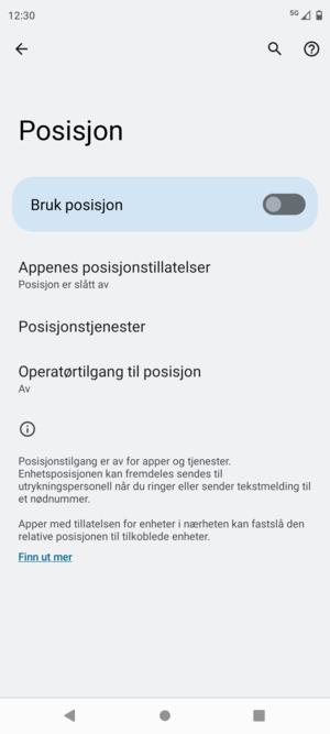 Slå av Bruk posisjon