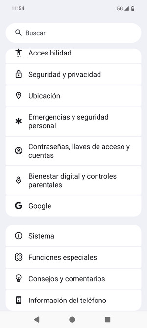 Desplácese y seleccione Sistema