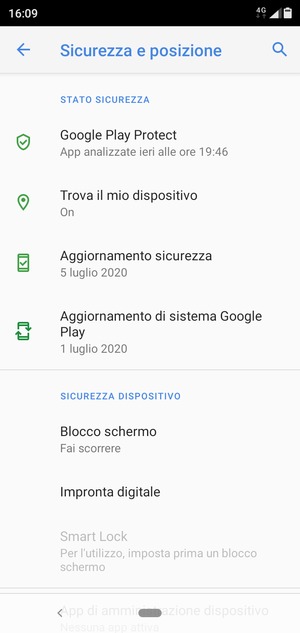 Per attivare il blocco dello schermo, seleziona Blocco schermo