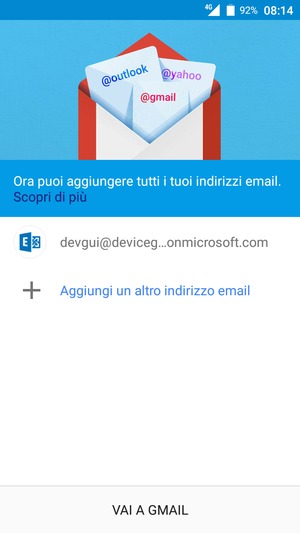 Seleziona VAI A GMAIL