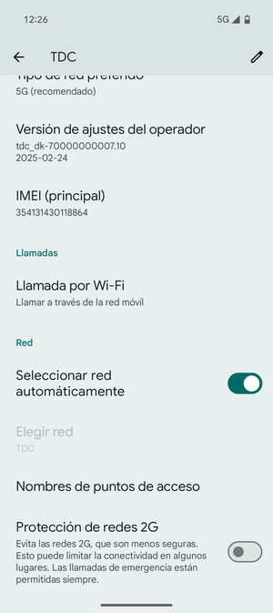 Desplácese y seleccione Nombres de puntos de acceso