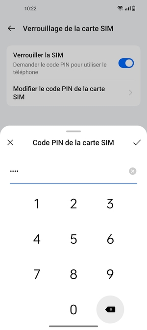 Veuillez confirmer votre nouveau code PIN de la carte SIM et sélectionner OK