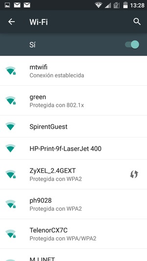 Ahora está conectado a la red Wi-Fi