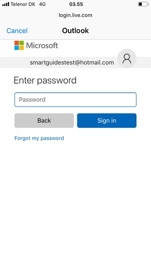 Enter your Password and select Sign in