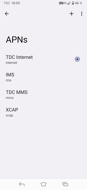 Wählen Sie den Internet-Zugangspunkt